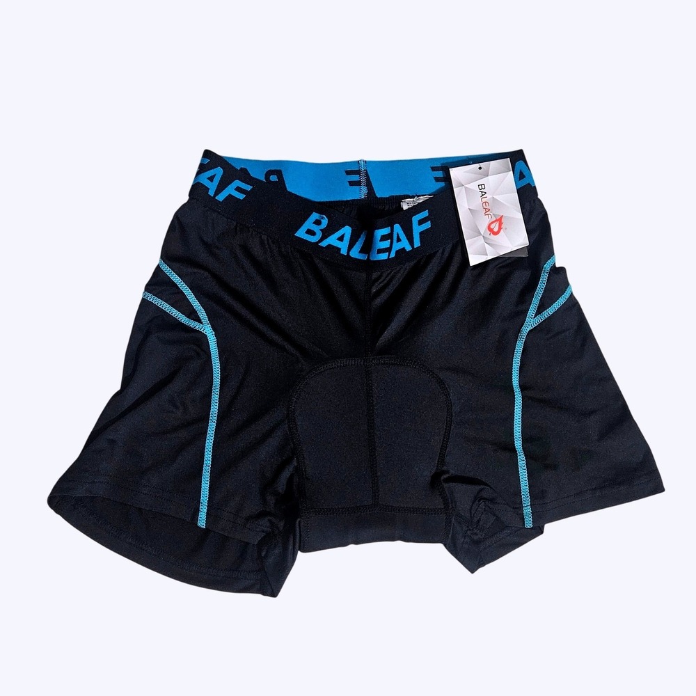 Baleaf Padded Cycling Shorts Mens Small Black Blue 3D Gel Padded Bike Shorts NWT